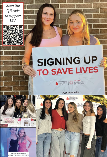 Angelina Bush (top left), Adriana Cerbone (top right), and their teammates are raising money for blood cancer research for the Leukemia & Lymphoma Society through March 1. 